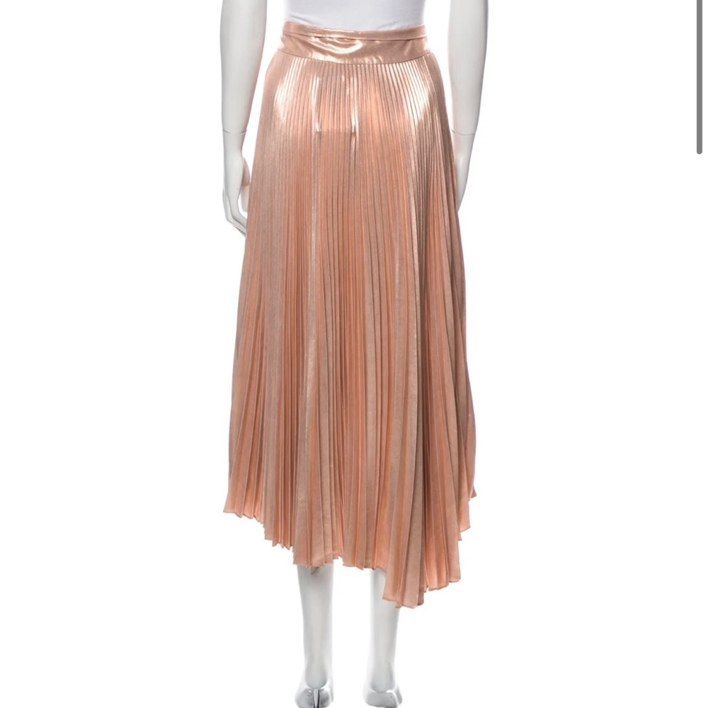 A.L.C. XS Metallic Pink Pleated Wrap Skirt Ballerina Barbie Ballerina Rose Gold - Picture 4 of 6